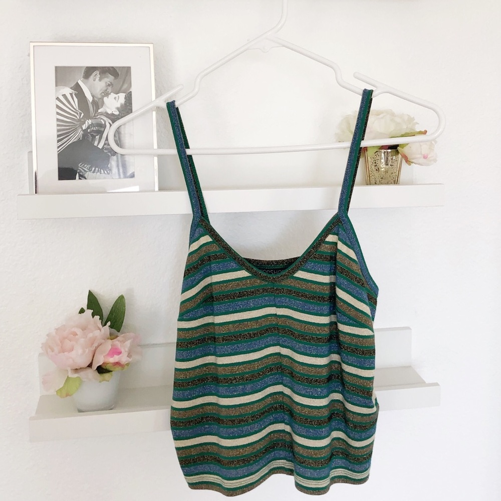 TOPSHOP Metallic Stripe Tank